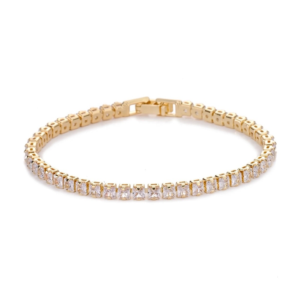 Elegant Gold and Silver Tennis Bracelet